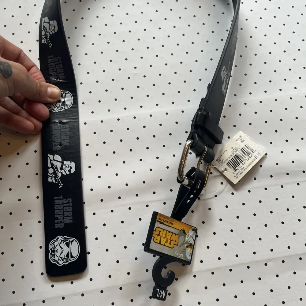 Star Wars Stormtrooper Kids Belt Black Disney Lucasfilm NWT M/L